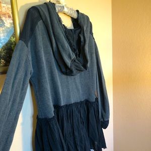 Free People Hooded Tunic Navy Blue